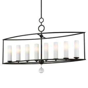 Cameron 8 Light English Bronze Linear Chandelier