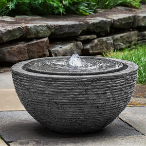 Round Textured Fountain - Stone Grey
