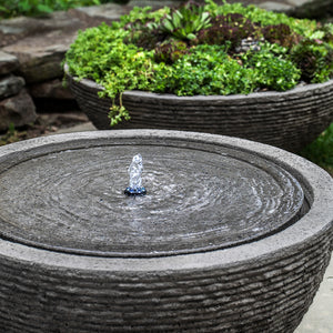 Round Textured Fountain - Stone Grey