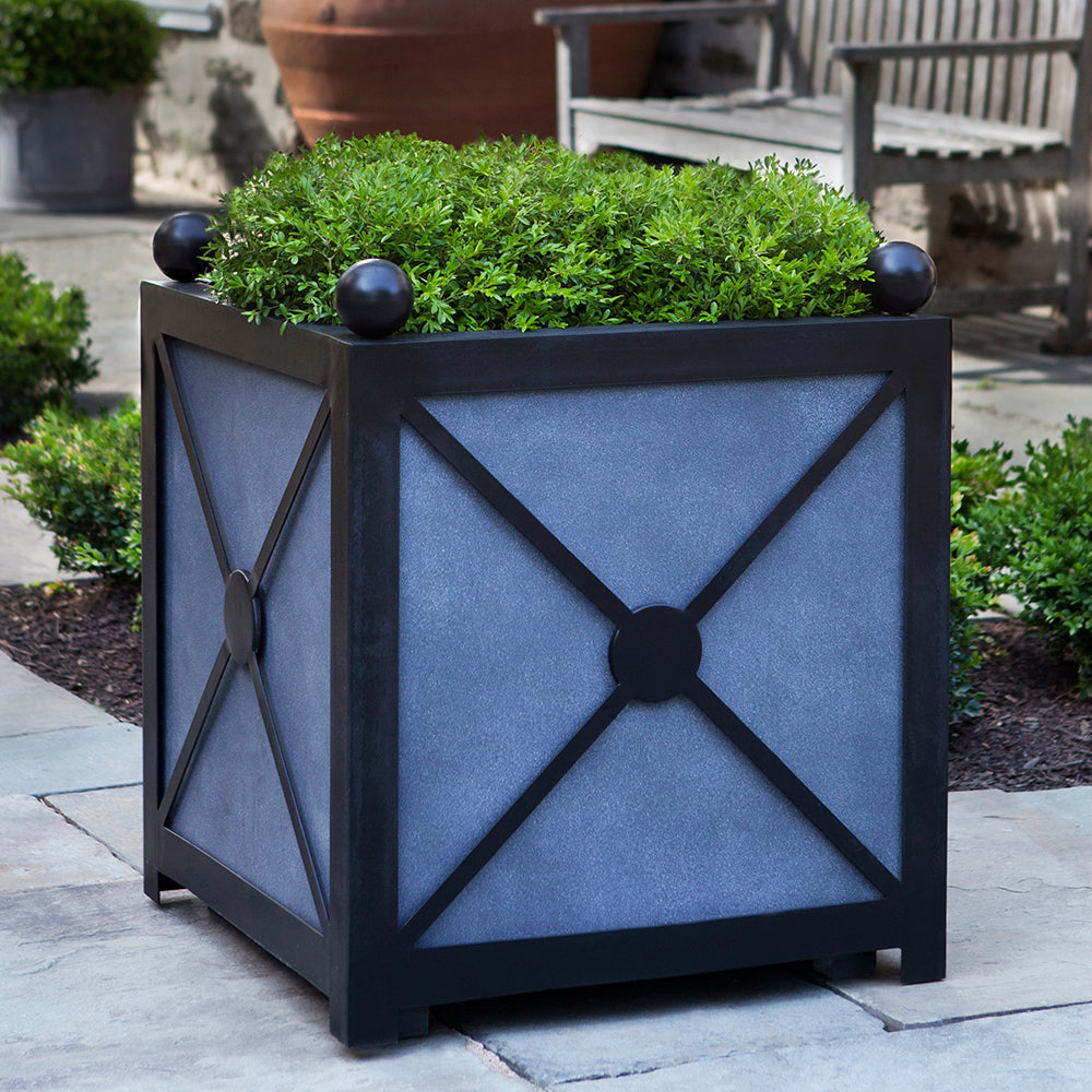 Small Geometric Cube Planter - Dark Grey