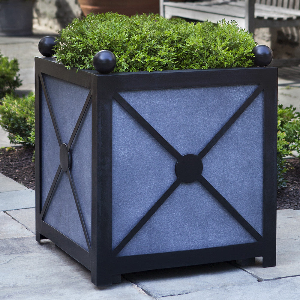 Medium Geometric Cube Planter - Dark Grey