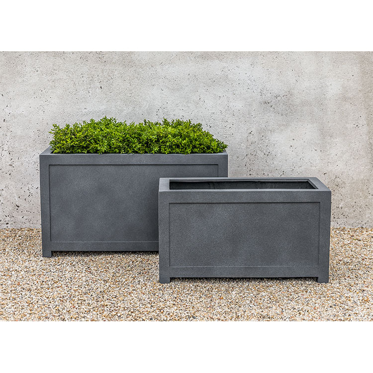 rectangular clay planter pots English Lead Lite Fiber Clay Rectangle Planter - Small