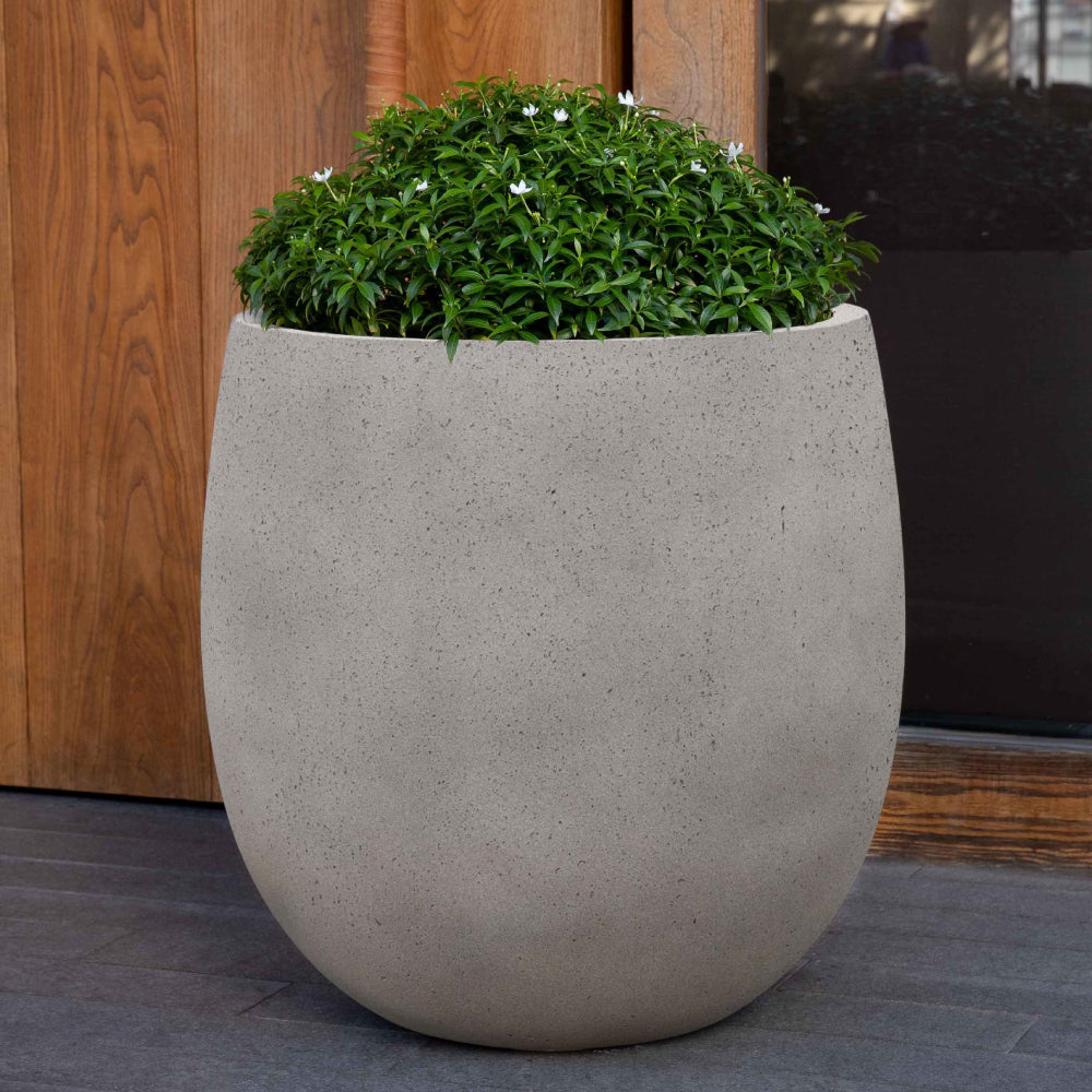 Stone Grey Lite Fiber Clay Bullet Planter - Available in 3 Sizes