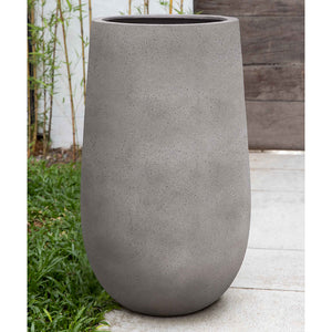 Stone Grey Tall Fiber Clay Planter - Large