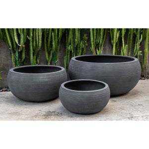 Lead Lite Fiber Clay Low Bowl Planter - Available in 3 Sizes