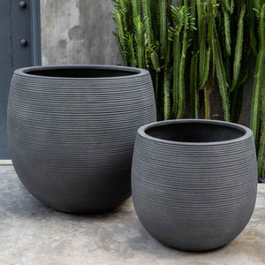 Lead Lite Fiber Clay Grooved Planter - Available in 2 Sizes