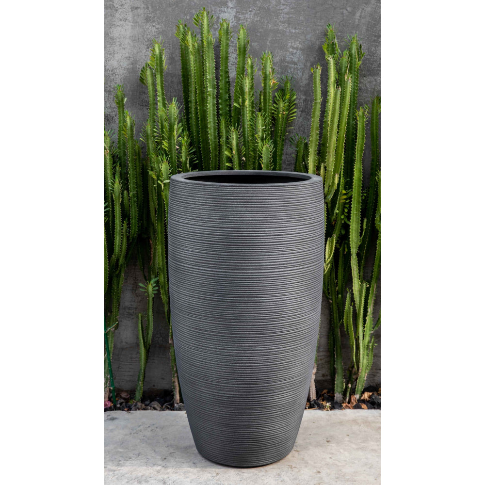 lead plant pots Tall Lite Fiber Clay Planter - Lead