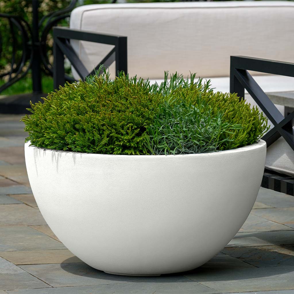 large outdoor planter pot Large Bowl Planter - Chalk Lite