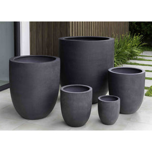 Charcoal Premium Lite Fiber Clay Bullet Planter - Available in 5 Sizes