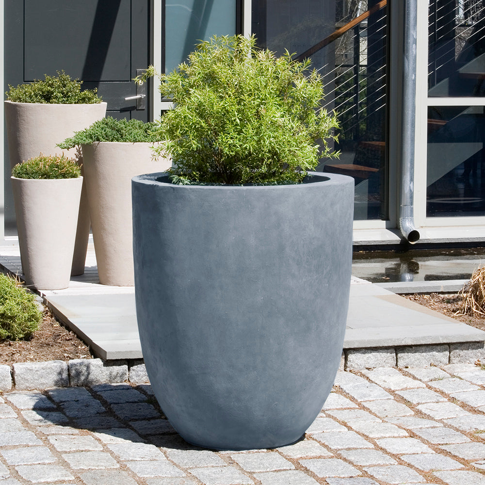 concrete planter indoor Simplicity Tall Round Indoor/Outdoor Planter - Concrete Grey