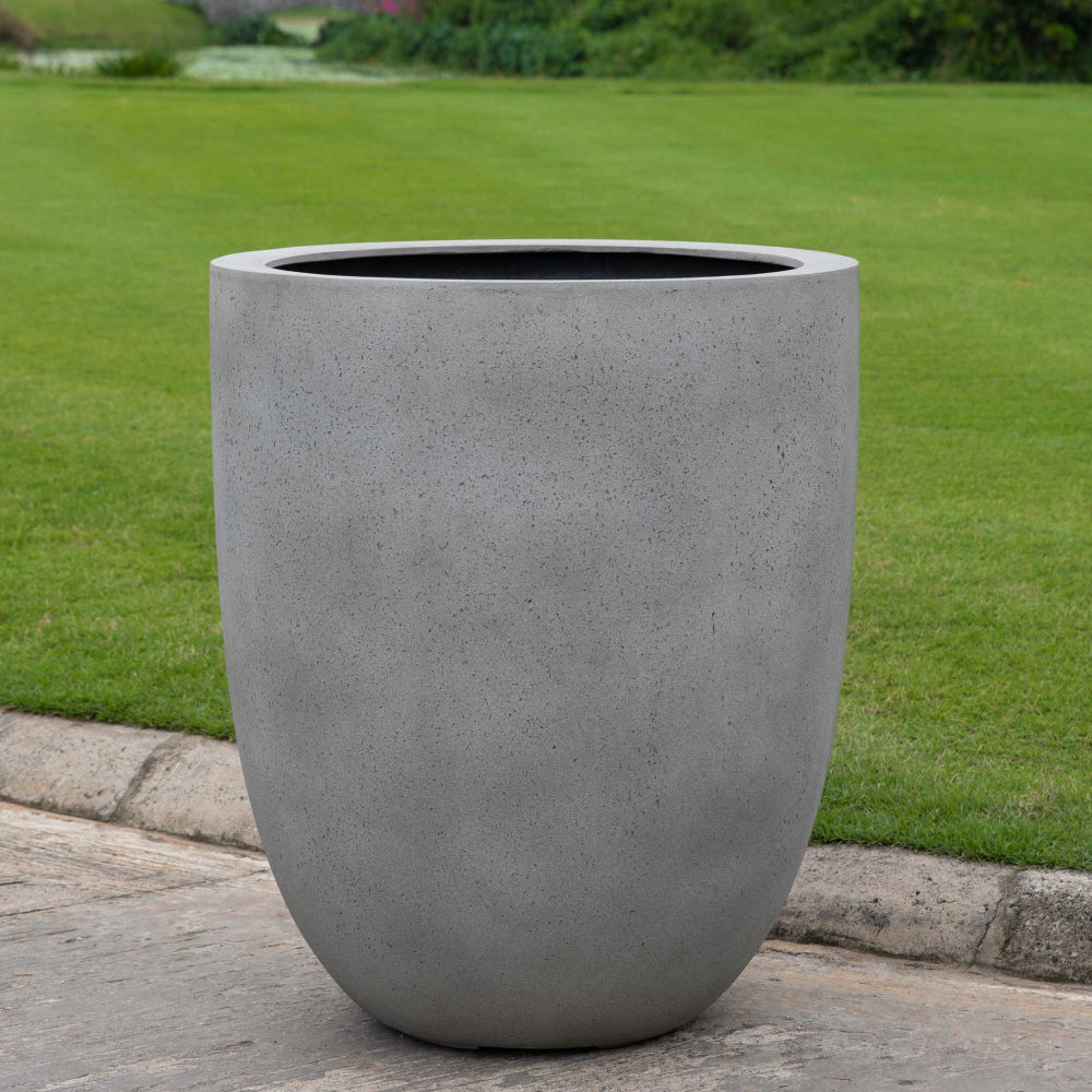 Stone Grey Lite Fiber Clay Bullet Planter - Available in 5 Sizes