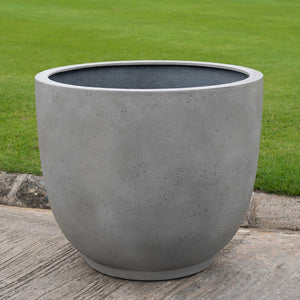 Stone Grey Lite Fiber Clay Low Bullet Planter - Available in 5 Sizes
