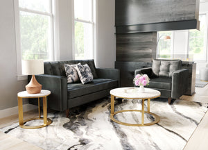 Helena Marble Coffee Table White & Gold