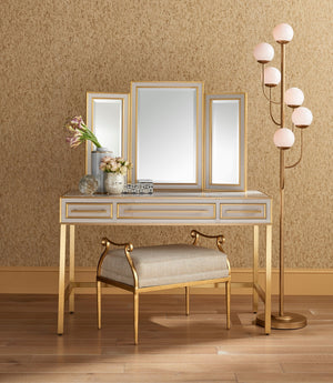 Currey and Company Arden Ivory Vanity Mirror - Ivory/Brushed Brass