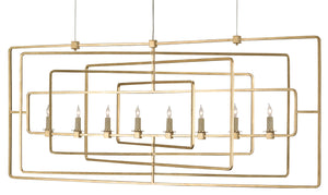 Currey and Company Metro Gold Rectangular Chandelier