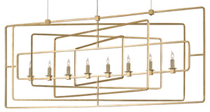 Currey and Company Metro Gold Rectangular Chandelier