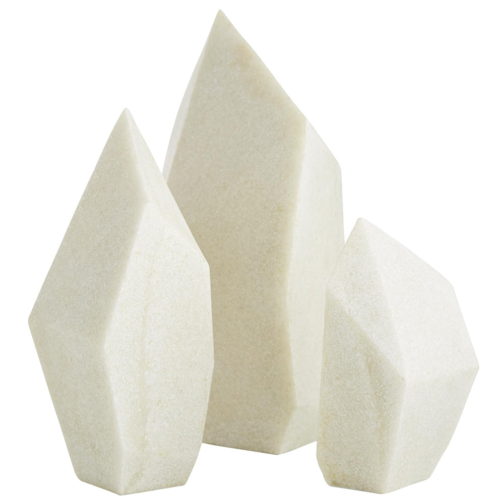Arteriors Nerine Faux Marble Geometric Sculptures – Set of 3