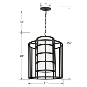 Brian Patrick Flynn for Crystorama Hulton 6 Light Matte Black Chandelier