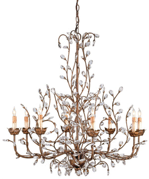 Currey and Company Crystal Bud Cupertino Large Chandelier