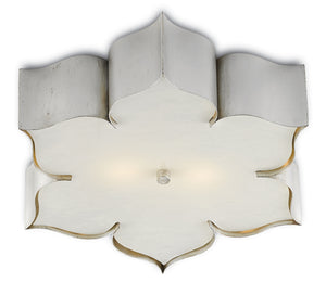 Currey and Company Grand Lotus Silver Flush Mount