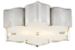 Currey and Company Grand Lotus Silver Flush Mount