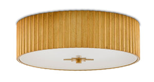 Currey and Company Caravel Flush Mount - Gold Leaf/Frosted Glass