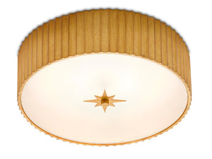Currey and Company Caravel Flush Mount - Gold Leaf/Frosted Glass