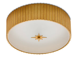 Currey and Company Caravel Flush Mount - Gold Leaf/Frosted Glass