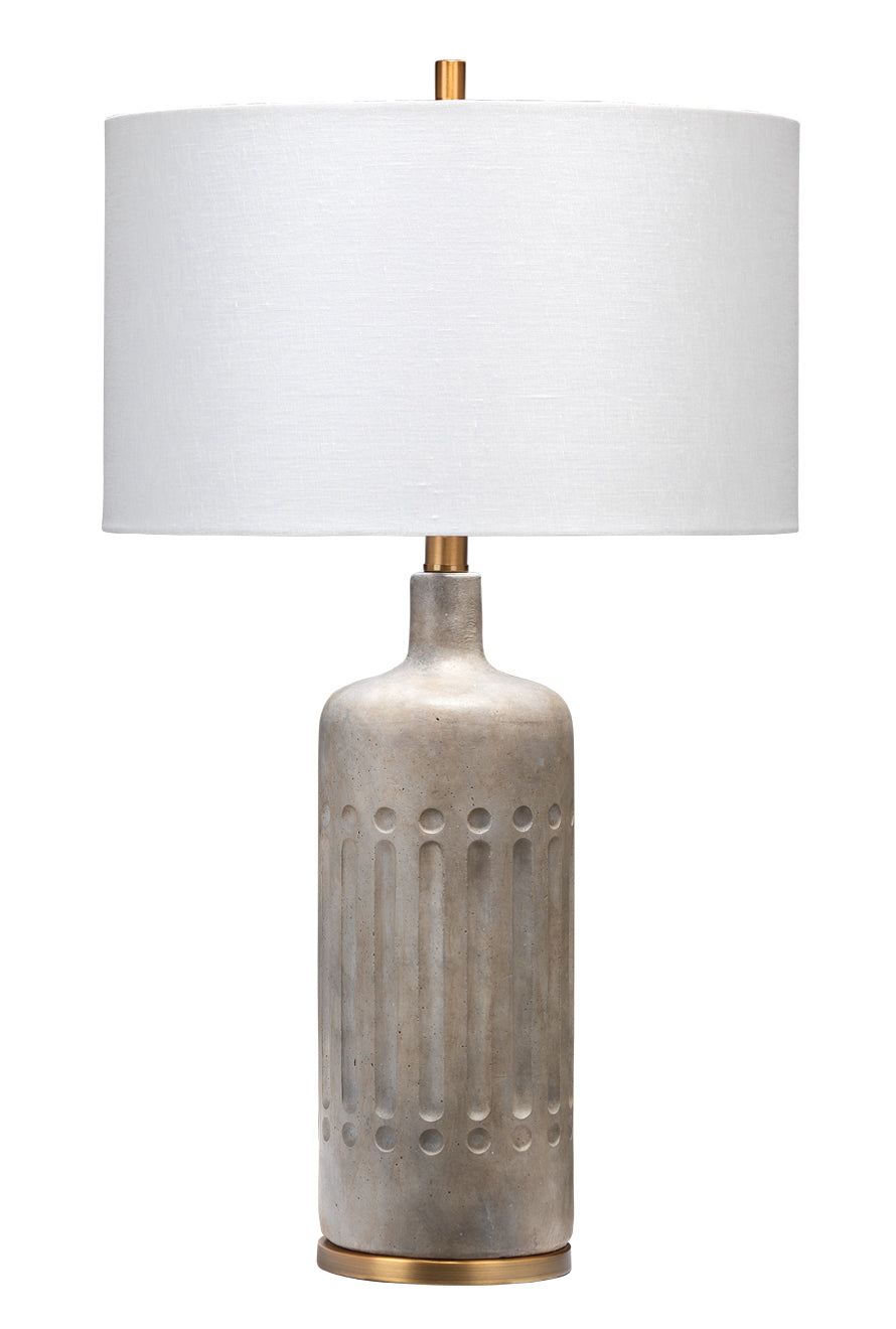 Annex Table Lamp in Grey Cement & Antique Brass Metal