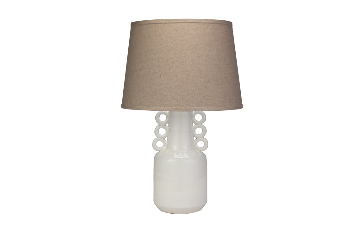 Circus Table Lamp in White Ceramic with Classic Cone Shade