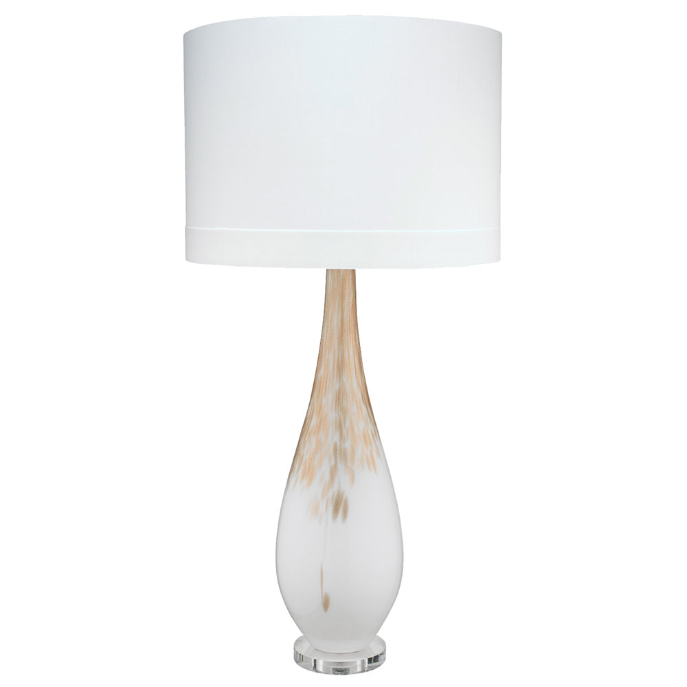 Hand Blown Dewdrop Glass Table Lamp with Acrylic Base – Gold