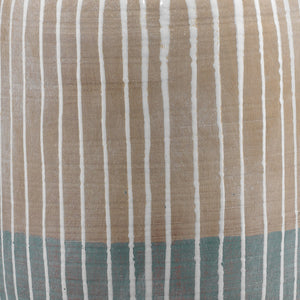 Hand Molded Ceramic Table Lamp with Linen Drum Shade