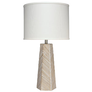 Chevron Texture Ceramic Table Lamp with Linen Shade