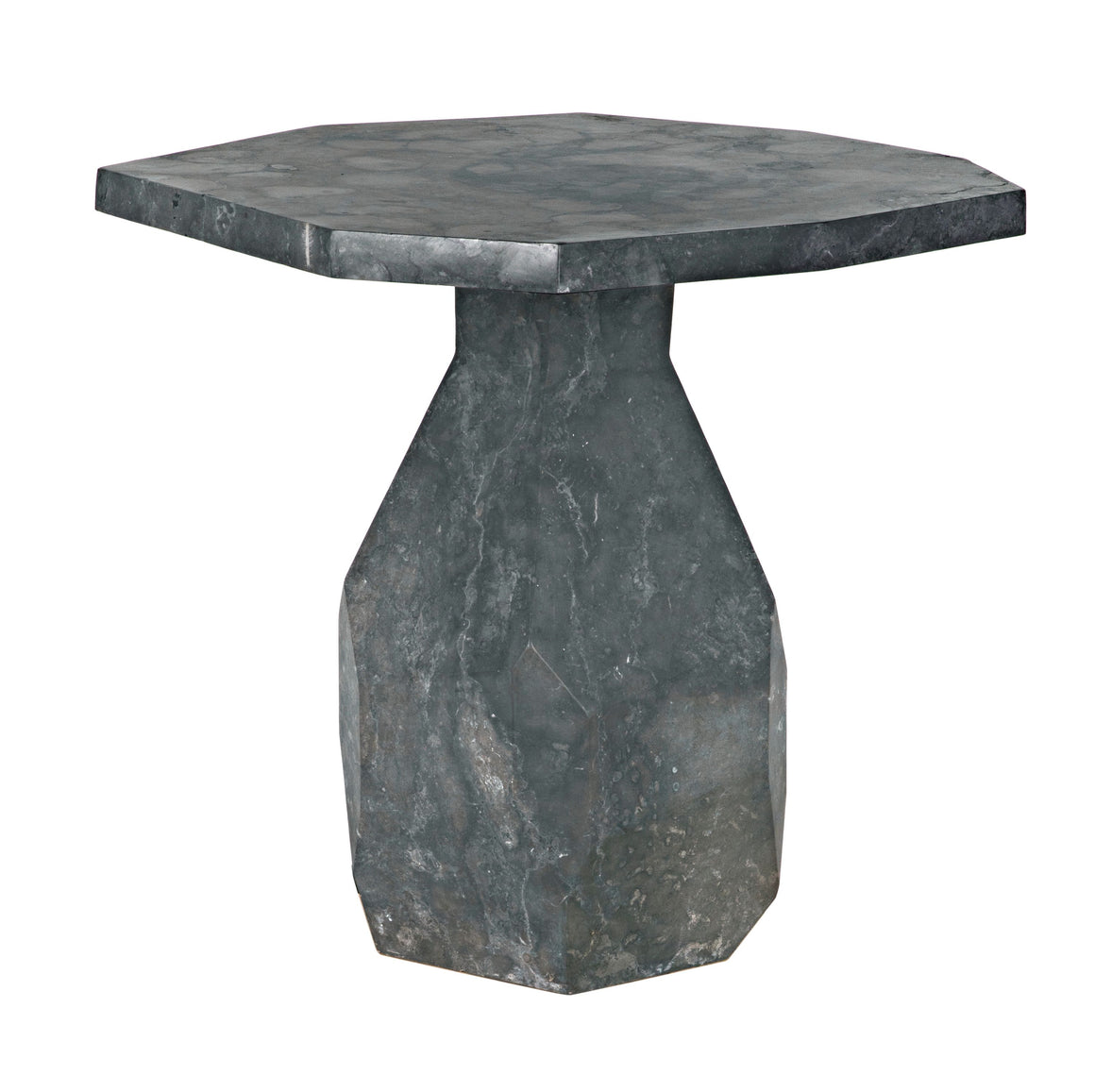 Polyhedron Side Table, Black Marble