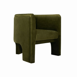 Lansky Barrel Chair in Olive Velvet