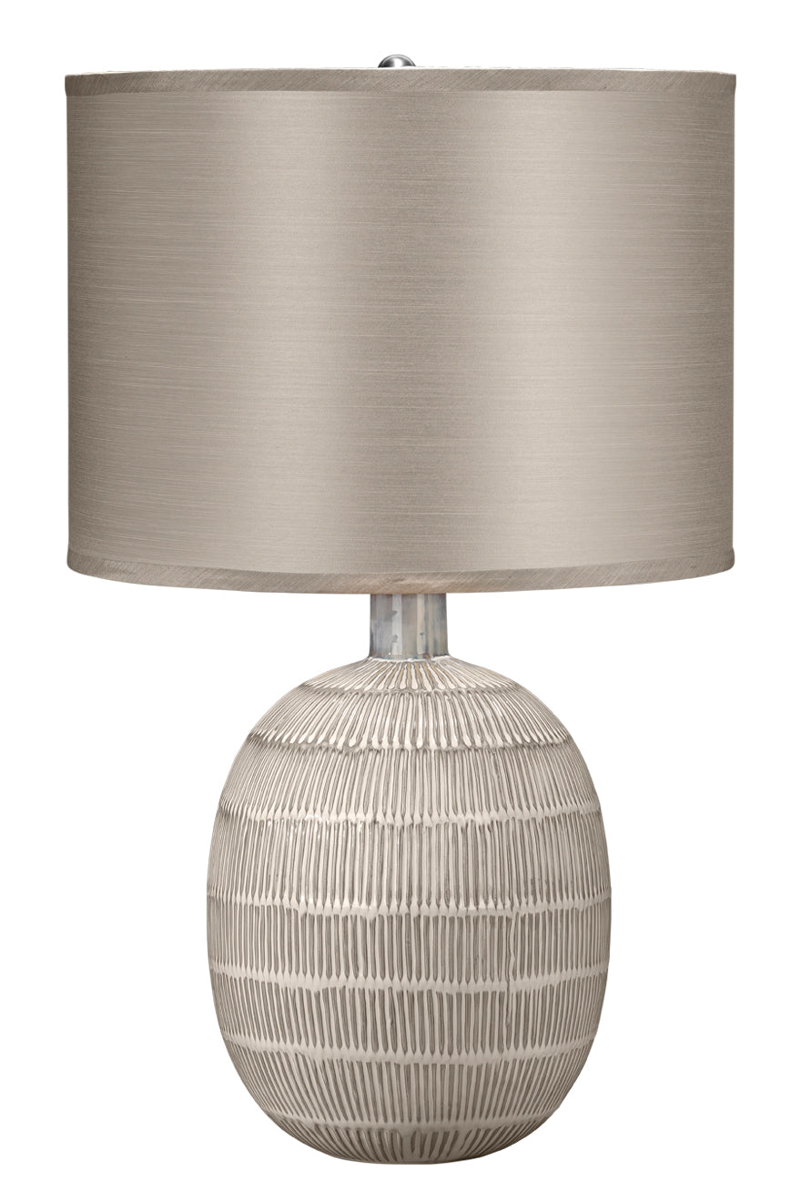 Prairie Table Lamp in Beige & Off White Patterned Ceramic