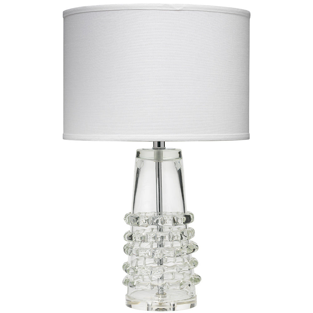 Tall Clear Glass Table Lamp with Shade