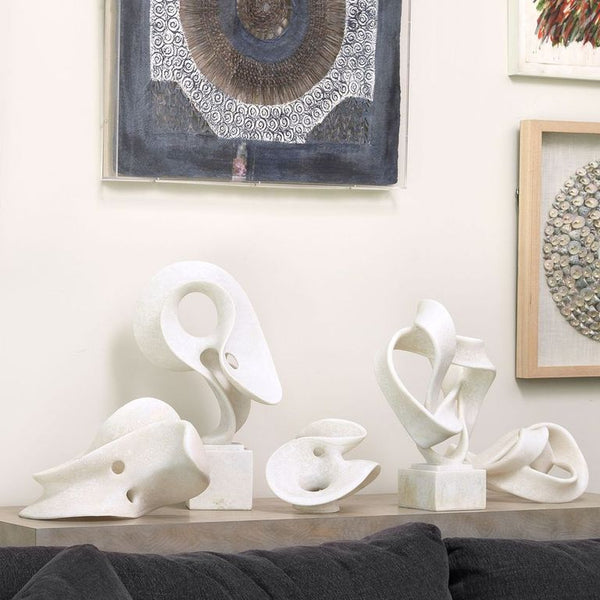 Amorphous Table Object, Large in Off White Resin - Scenario Home