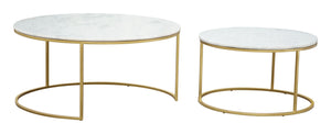 Daniel Nesting Coffee Tables White & Gold
