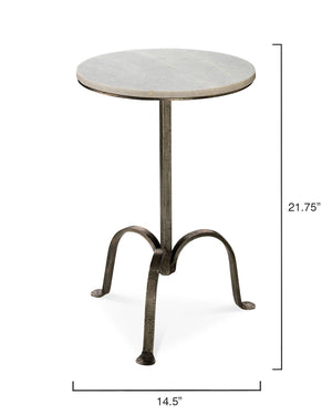 White Marble & Iron Tripod Side Table