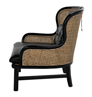 Marabu Chair, Charcoal Black with Leather