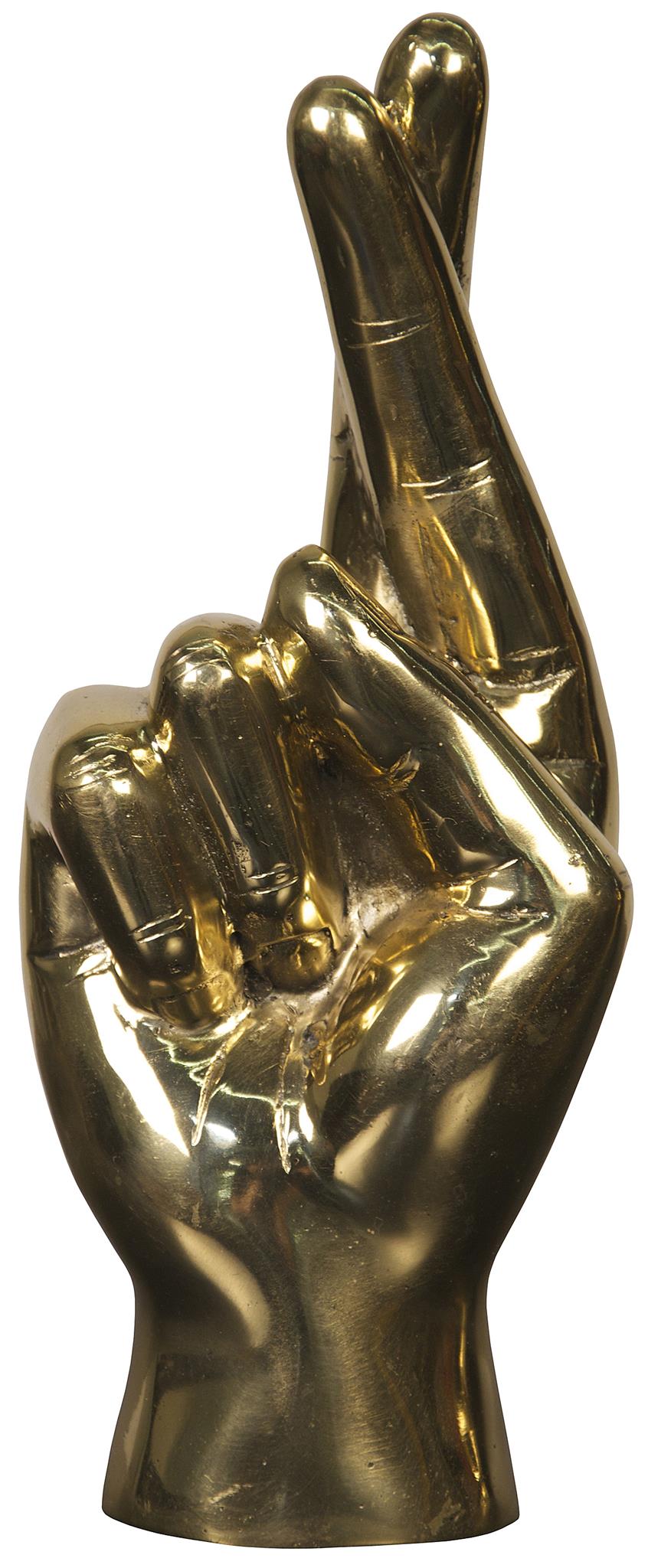 Noir Fingers Crossed Sculpture - Brass