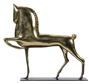 Noir Horse On Stand - Brass