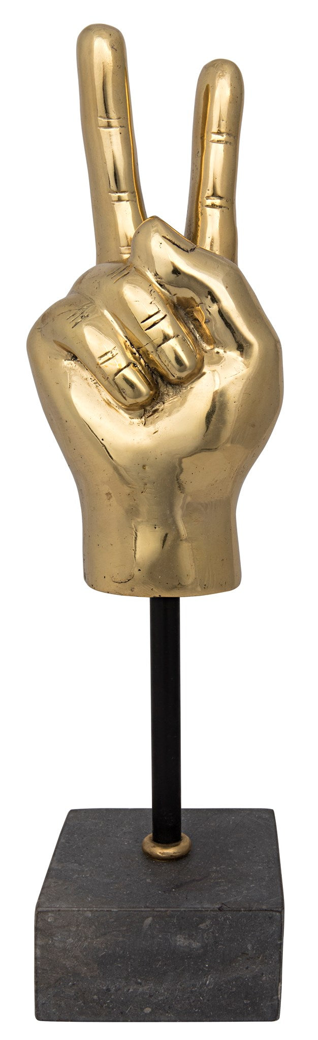Noir Peace Sign on Stand - Brass