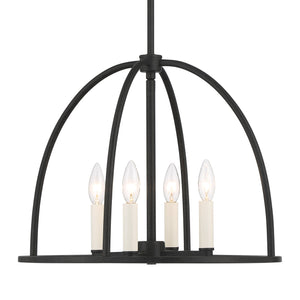 Abbottt 4 Light Black Chandelier