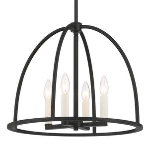 Abbottt 4 Light Black Chandelier