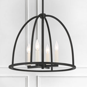 Abbottt 4 Light Black Chandelier