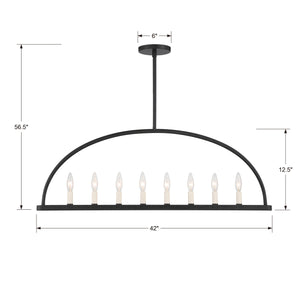 Abbottt 8 Light Black Linear Chandelier