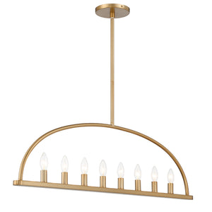 Abbottt 8 Light Vibrant Gold Linear Chandelier