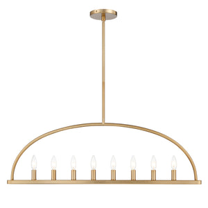 Abbottt 8 Light Vibrant Gold Linear Chandelier